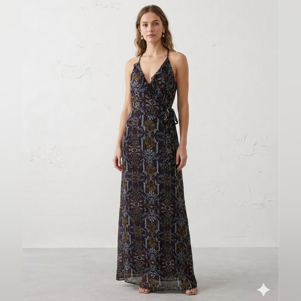 Dex maxi wrap dress lined large